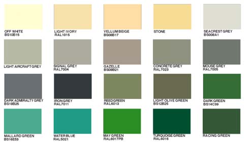 40 standard grp flat roof colours